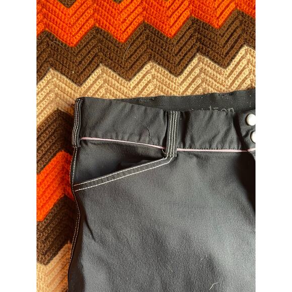 Irideon Black With Pink Piping Knee Patch Riding Breeches - sz L - Picture 4 of 9